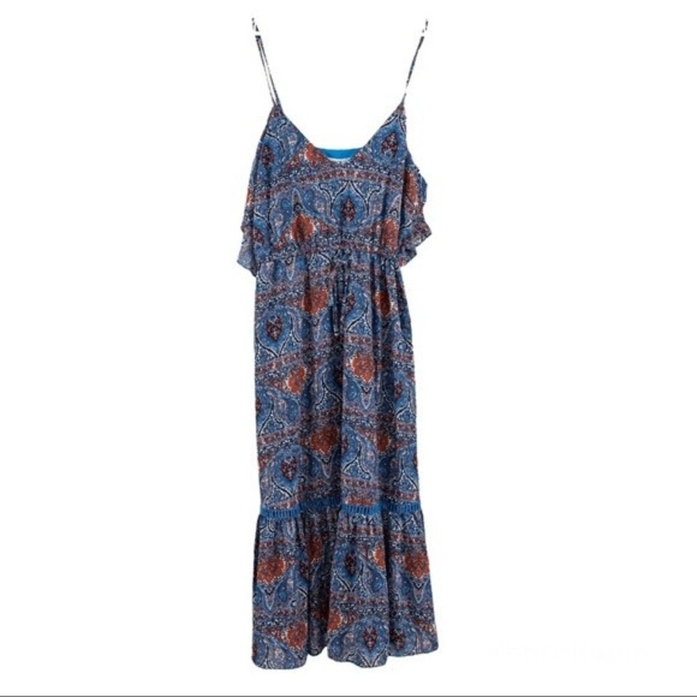 Jack By BB Dakota off shoulder midi printed dress size S - Picture 2 of 11